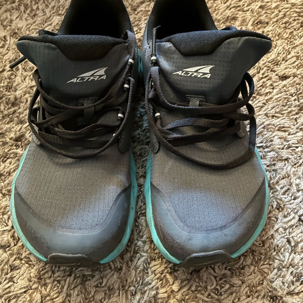 Altra Gray and Blue Athletic Shoes with Mesh Upper